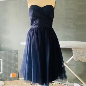 Strapless Navy tulle dress